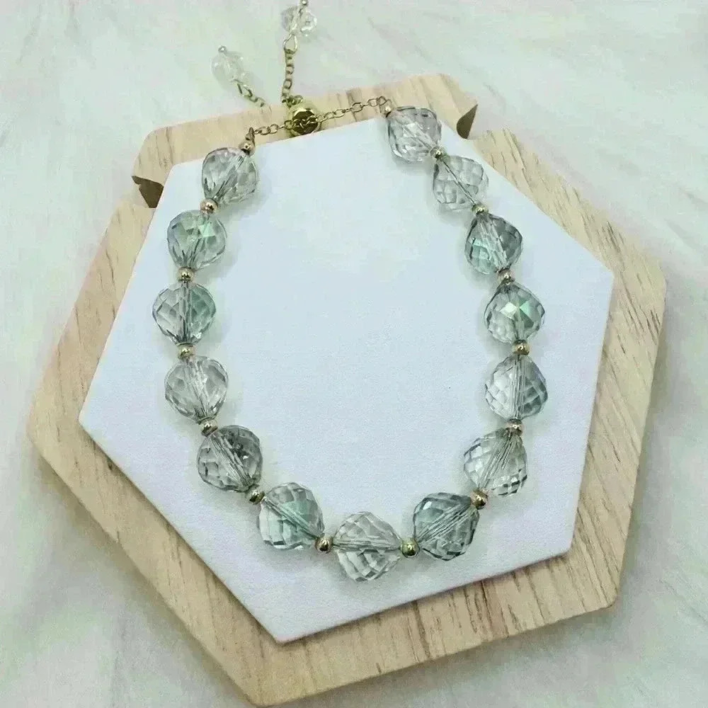 Sparkly Diana Green Beaded Bracelet